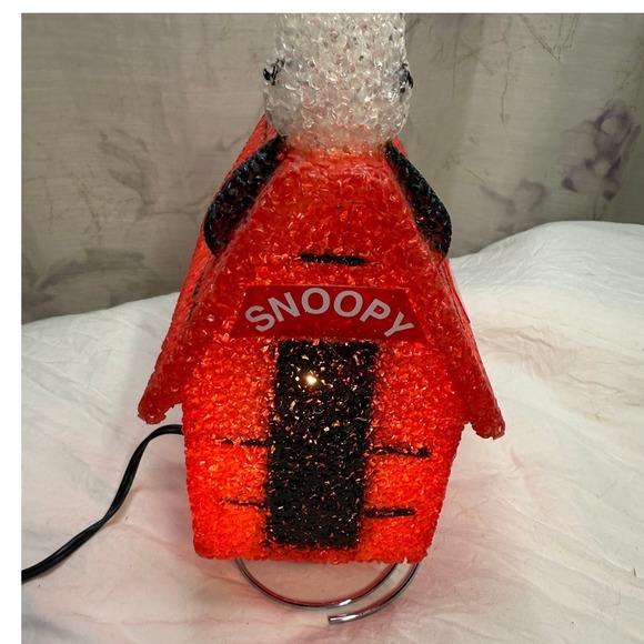 Vintage Peanuts Snoopy EVA Popcorn Lamp Red Doghouse Night Light Works‎ - Picture 2 of 9